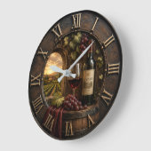 Rustic Wine Cellar Vineyard Winery Decor Große Wanduhr (Winkel)
