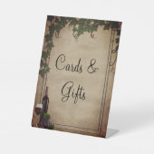 Rustic Winery Wedding Reception Cards Gifts Sockelschild (Vorderseite)