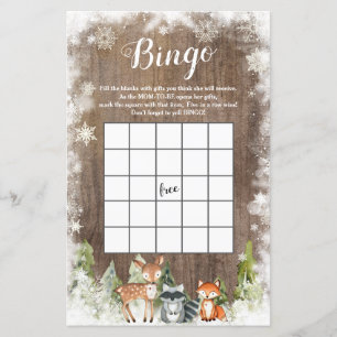 Rustic Winter Animal Woodland Baby Showbingo