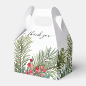 Rustic Winter Berry Pine Greenery Wedding Geschenkschachtel (Rückseite)