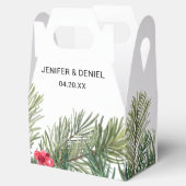 Rustic Winter Berry Pine Greenery Wedding Geschenkschachtel (Geöffnet)