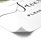 Rustic Winter Berry Pine Greenery Wedding Poster (Ecke)