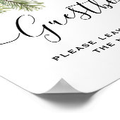 Rustic Winter Berry Pine Greenery Wedding Poster (Ecke)