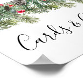 Rustic Winter Berry Pine Greenery Wedding Poster (Ecke)