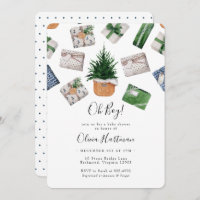 Rustic Winter Blue Green Christmas Baby Dusche