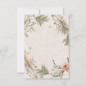 Rustic Winter Boho RSVP Card with Pine Branches Dankeskarte (Rückseite)