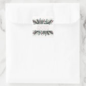 Rustic Winter Boughs Holiday Address Quadratischer Aufkleber (Tasche)