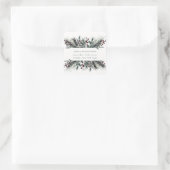 Rustic Winter Boughs Holiday Address Quadratischer Aufkleber (Tasche)
