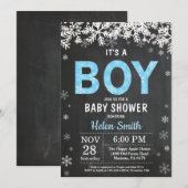 Rustic Winter Boy Baby Shower Einladung (Vorne/Hinten)