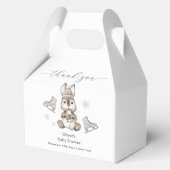 Rustic Winter Bunny Ice Skate Baby Shower Geschenkschachtel (Vorderseite)