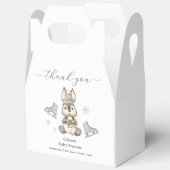 Rustic Winter Bunny Ice Skate Baby Shower Geschenkschachtel (Offen)