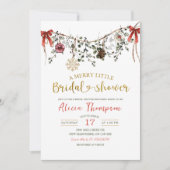Rustic Winter Floral Merry Little Bridal Shower Einladung (Vorderseite)