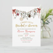 Rustic Winter Floral Merry Little Bridal Shower Einladung (Stehend Vorderseite)
