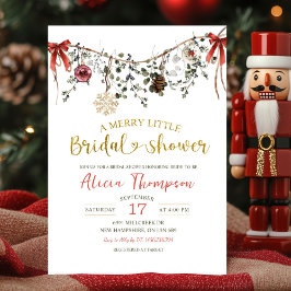 Rustic Winter Floral Merry Little Bridal Shower Einladung