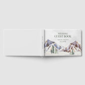 Rustic Winter Forest Mountain Wedding Gästebuch (Voll)