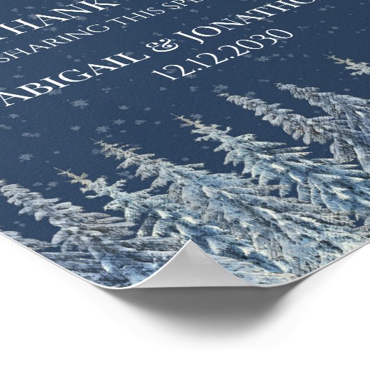 Rustic Winter Forest Wedding Favors Sign Poster (Ecke)