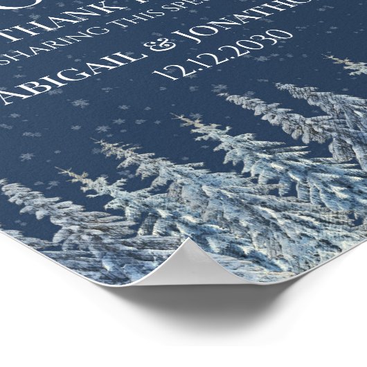 Rustic Winter Forest Wedding Guest Book Sign Poster (Ecke)