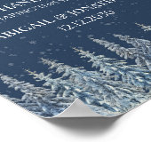 Rustic Winter Forest Wedding Guest Book Sign Poster (Ecke)