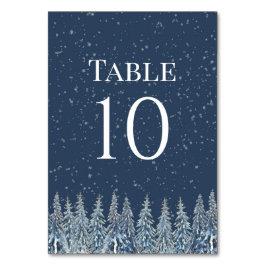 Rustic Winter Forest Wedding Table Number Cards Tischnummer