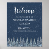 Rustic Winter Forest Wedding Welcome Poster (Vorne)
