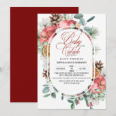 Rustic Winter Greenery Cold Outside Baby Shower  Einladung (Vorne/Hinten)