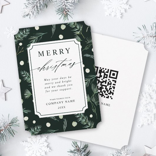 Rustic Winter Greenery QR Kodex Weihnachten im Unt