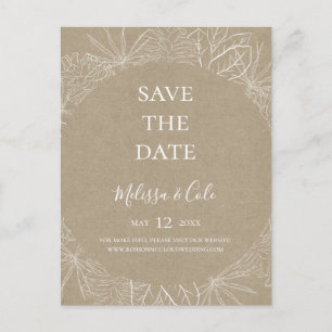 Rustic Winter   Kraft Save The Date Postkarte