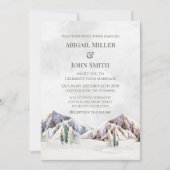 Rustic Winter Mountain Forest Wedding Invitations Einladung (Vorderseite)