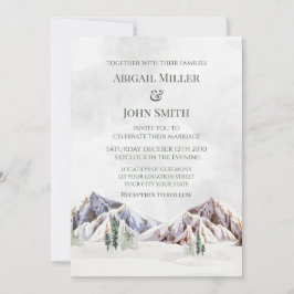 Rustic Winter Mountain Forest Wedding Invitations Einladung