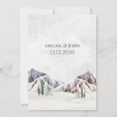 Rustic Winter Mountain Forest Wedding Invitations Einladung (Rückseite)