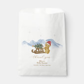 Rustic Winter Mountain Sleigh Bear Baby Shower Geschenktütchen (Vorderseite)