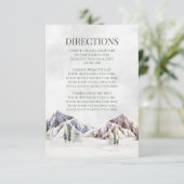 Rustic Winter Mountain Wedding Direction Insert (Stehend Vorderseite)