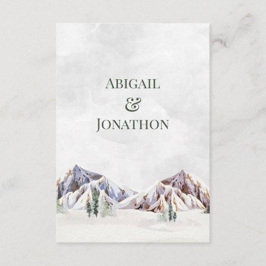 Rustic Winter Mountain Wedding Direction Insert (Rückseite)