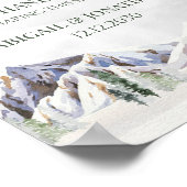 Rustic Winter Mountain Wedding Guest Book Sign Poster (Ecke)