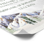 Rustic Winter Mountain Wedding Guest Book Sign Poster (Ecke)