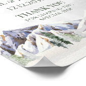 Rustic Winter Mountain Wedding Welcome Poster (Ecke)