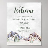 Rustic Winter Mountain Wedding Welcome Poster (Vorne)