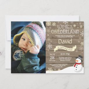 Rustic Winter Onederland 1. Geburtstag Einladung