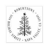 Rustic Winter Pine Tree Return Address Permastempel (Design)