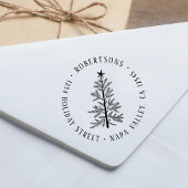 Rustic Winter Pine Tree Return Address Permastempel