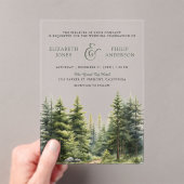 Rustic Winter Pine Trees Forest Wedding Acryleinladungen (Insitu (Handheld))