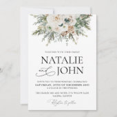 Rustic Winter Pinecone Hochzeit Einladung (Vorderseite)