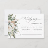 Rustic Winter Pinecone Wedding RSVP Card Karte (Vorderseite)