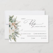 Rustic Winter Pinecone Wedding RSVP Card Karte (Vorderseite)