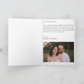 Rustic Winter Poinsettia Red Christmas Wedding Dankeskarte (Innenseite)