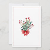 Rustic Winter Poinsettia Red Christmas Wedding Einladung (Rückseite)