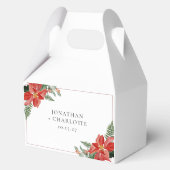 Rustic Winter Poinsettia Red Christmas Wedding Geschenkschachtel (Vorderseite)