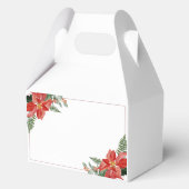 Rustic Winter Poinsettia Red Christmas Wedding Geschenkschachtel (Rückseite)