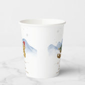 Rustic Winter Sleigh Bear Baby Shower Welcome Pappbecher (Links)