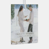 Rustic Winter Snow Engagement Photo Ornament Aus Glas (Vorderseite Rechts)